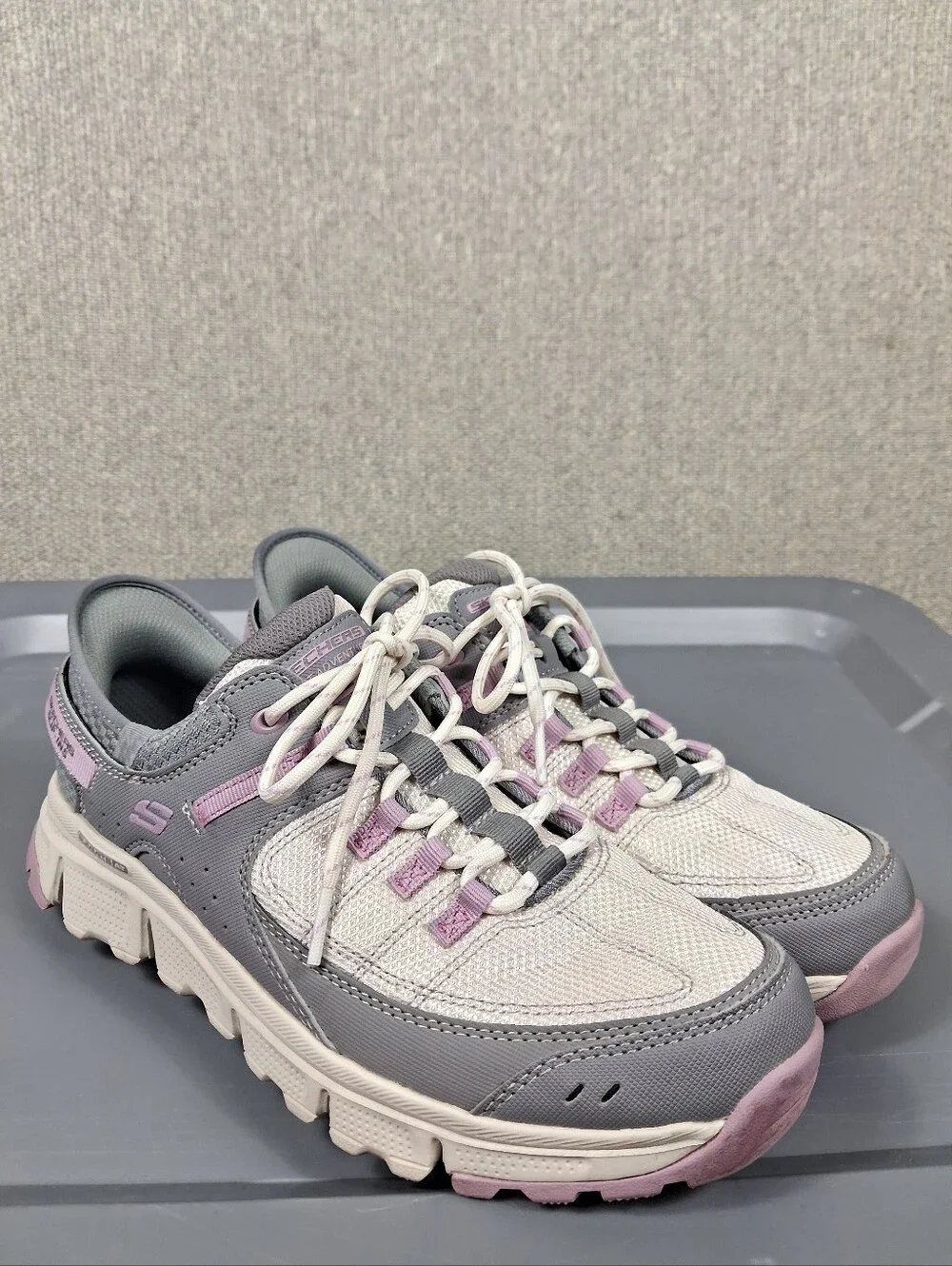 Skechers Hands Free Slip-ins Summits AT Shoes Size 10 Grey Purple Athletic Trail